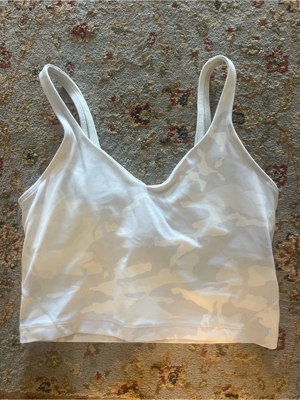 lululemon athletica White Camouflage V-Neck Tank